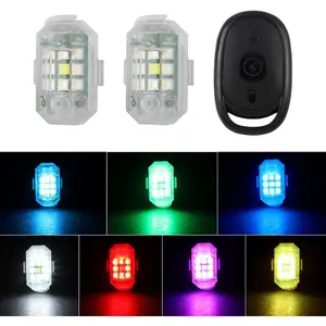 LECART Wireless Remote Control Anti-Collision Strobe Lights 7 Colors Battery Operated Led Motorcycle Drone Lights for Night Flying Riding Mini Car Emergency Strobe Warning Light 2 Pcs