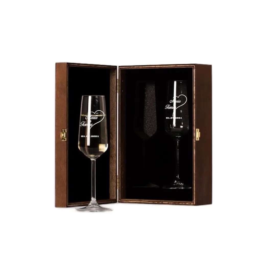 Champagne flute gift set with code for free bottle of champagne  Rose Drinkware