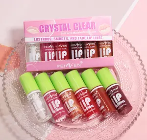 6PCS Mini Fat Oil Lip Gloss – Small Brush Head Hydrating Tinted Lip Plumper, Transparent Lip Glow Oil for Women, Moisturizing & Repairing, Longlasting Non-sticky, Lightweight & Lip Wrinkle Reducing Daily Daily Lipstick Makeup Glossy Hydrate Cosmetic