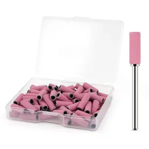 80PCS Long-Lasting Fine Sanding Bands Set - High Precision 3.1mm Mandrel Bit for Acrylic Nails, Gel Polish Removal & Cuticle Prep - Durable Nail Drill Accessories for Professional Manicure (Pink)