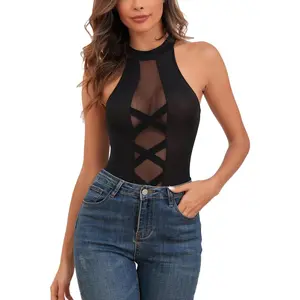 Women Sexy lingerie Cami Garter Lace Up Basque Set with Panty