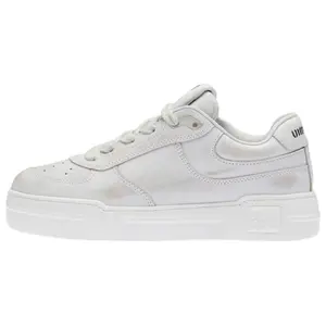 MIU MIU Leather Low-Top Retro Fashion Sneakers for Women in White