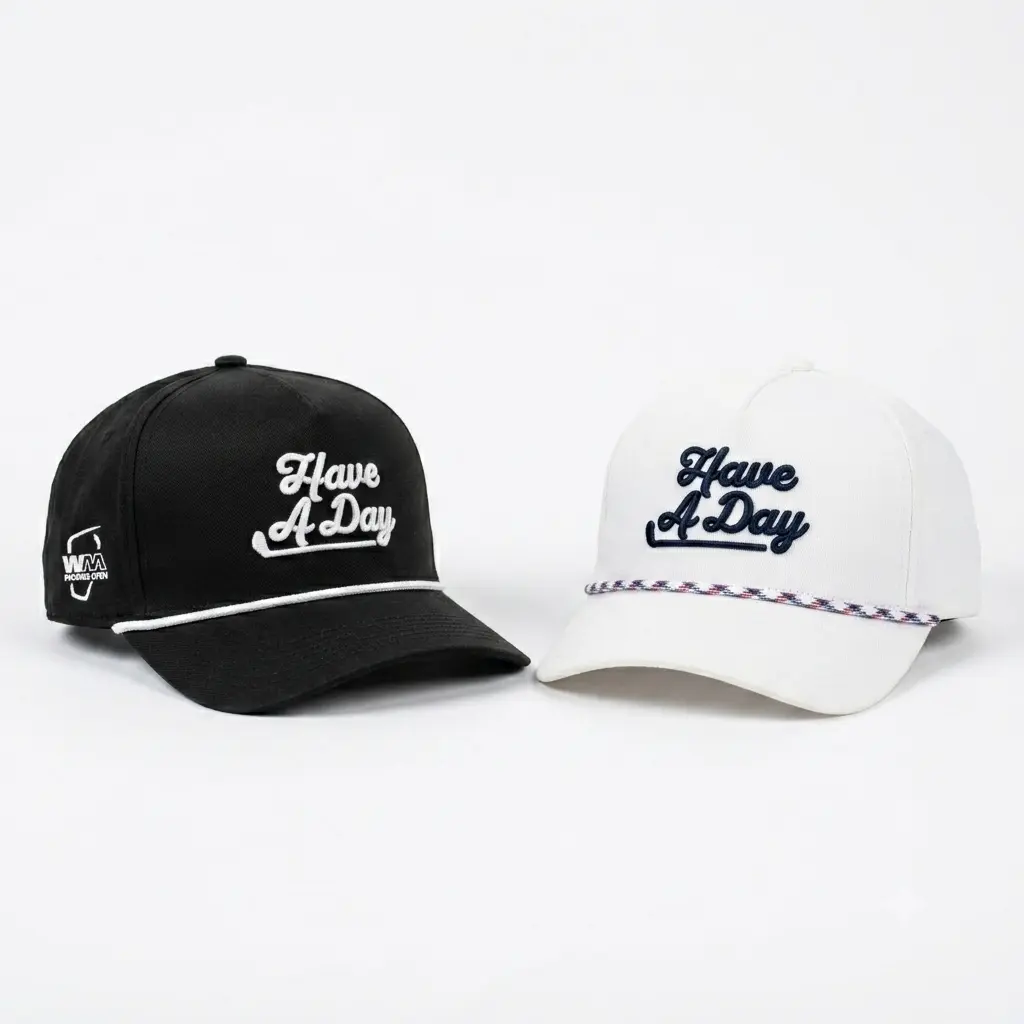 Super Deal 2-in-1 - Men's Breezy Golf Black WM Phoenix Open Have A Day Rope Adjustable Hat + Have A Day Limited Edition 2-Pack | Premium Performance Golf Rope Caps | Tour-Inspired Adjustable Snapback Hats for Golf, Casual Wear, Travel & Everyday Lifestyle