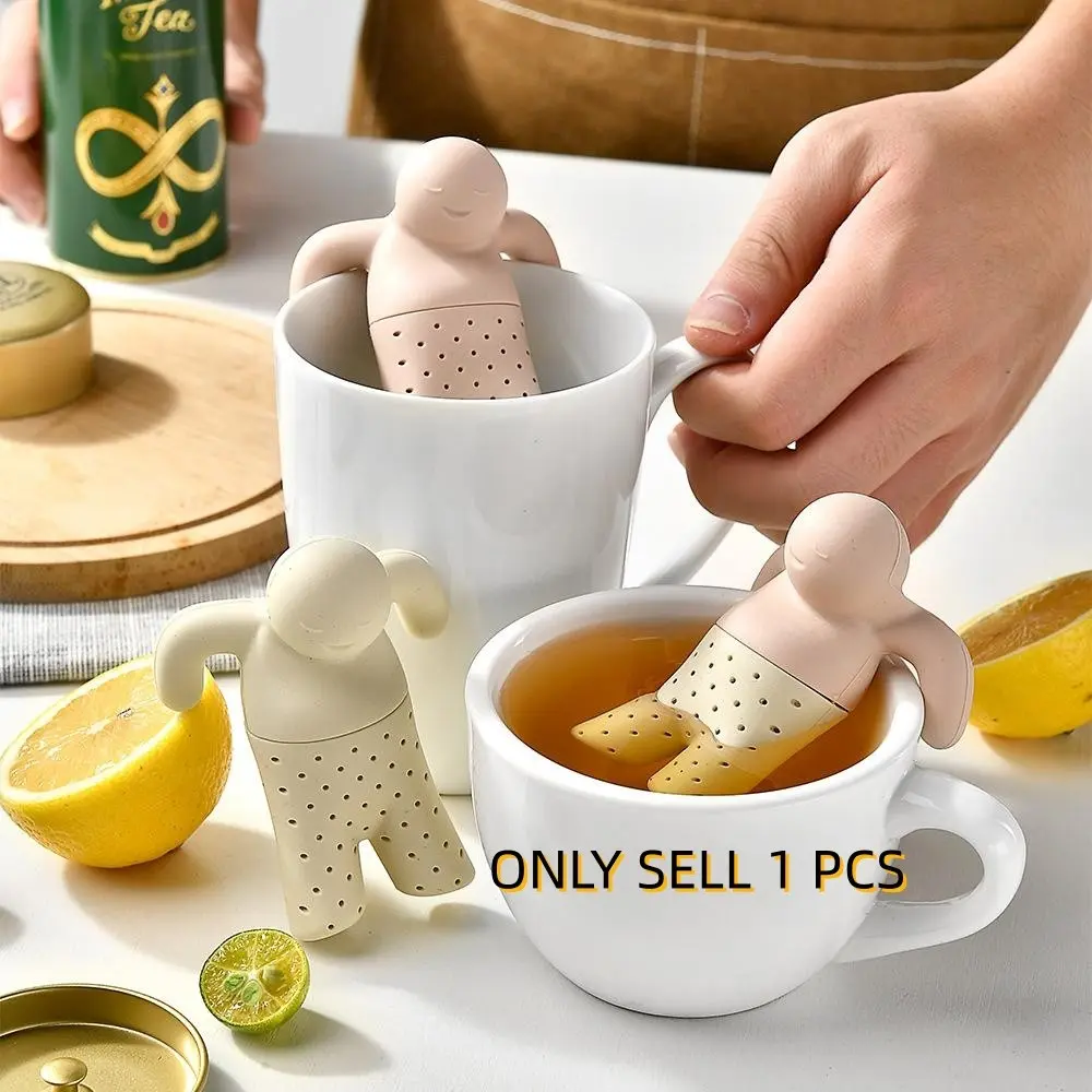 Silicone Tea Infuser Filter, Single Mesh Strainer for Loose Leaf Teas, Cute Doll Design, Includes Gift Box, Perfect for Tea Lovers, Tea Making Tool, Tea Accessories