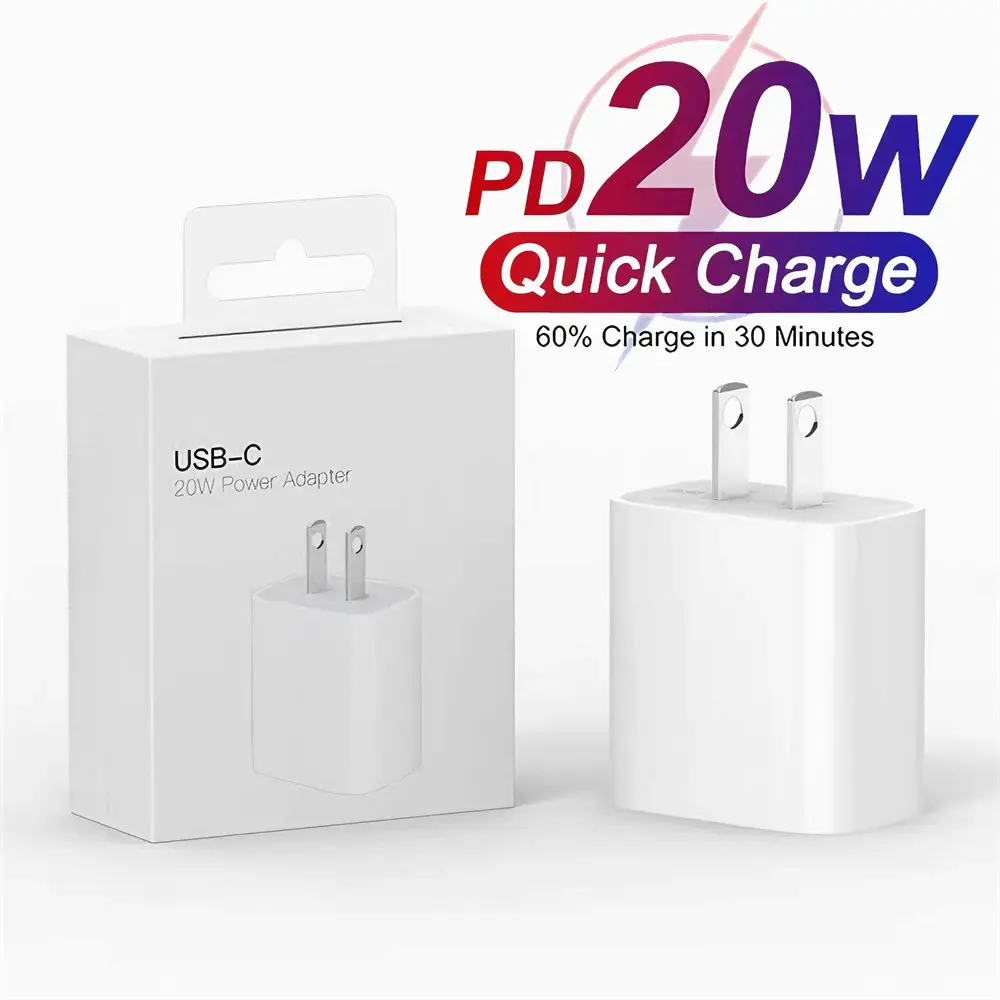 20W USB-C PD Fast Charger for iPhone 11 12 13 Mini 14 15 16 Plus 17 Pro Max X XR XS Max Quick Charge Power Adapter with Retail Box