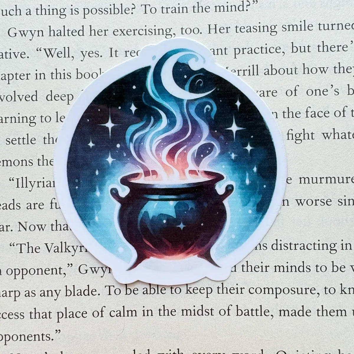 Cauldron Fantasy bookish sticker for kindle, water bottle, laptop, Bookish Gift bookish merch fantasy reader Decor Decorative