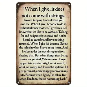 Vintage Aluminum Inspirational Quote Sign 8x12" | Rustic Wall Art with Pre-Drilled Holes for Easy Hanging | Multi-Use Decor for Home, Office, Cafe, Bar, Garden | Ideal Gift for Friends & Family | Durable & Versatile, Wall Decor Gift Decoration Light