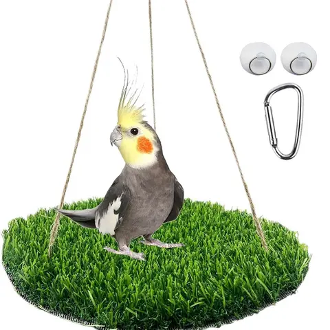 Parrot Grass Hammock, Pet Climbing Toy with Locks and Hooks, Squirrel Hamster Pet Hammock, Small and Medium-sized Parrot Grass Hammock Climbing Toy, Pet Supplies
