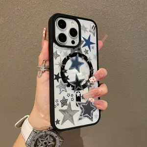 Premium Case For IPhone11/12/13/14/15/16/Promax Black Five-Pointed Star Collage Y2k Cased Ready, Anti-Fall, Springtok And Ultra-Thin Design |     Perfect For Everyday Use Protector Screen Protector Aesthetic Resistance
