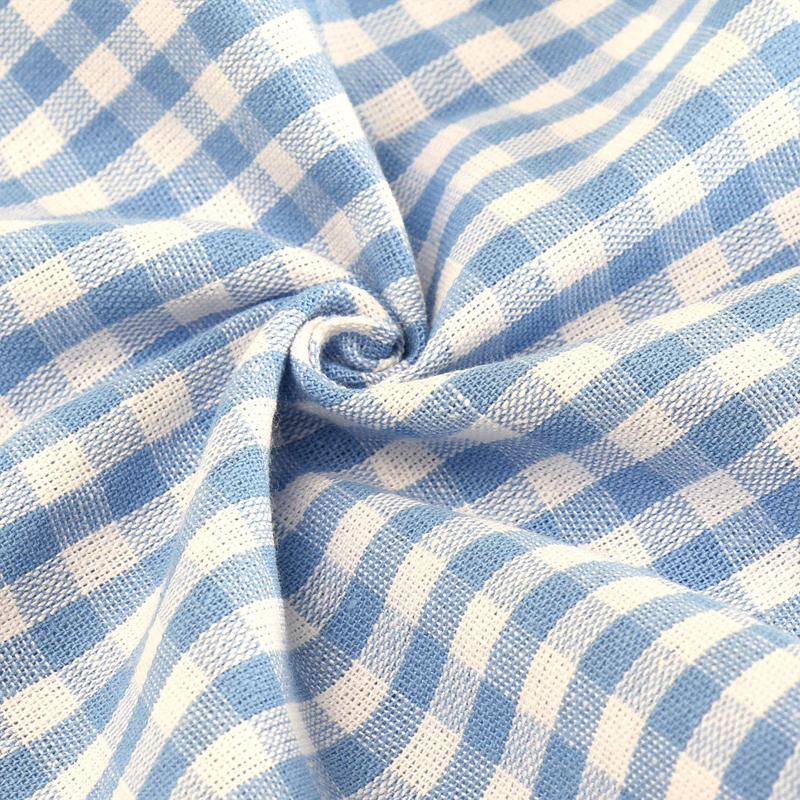 Vintage Cotton Tablecloths, Rectangle Table Covers Pure Cotton Gingham Tablecloths Oversized Christmas Holiday Home Decorative Checkered Plaid Table cloths for Everyday Dinner (Blue, 60 X 84 inch)