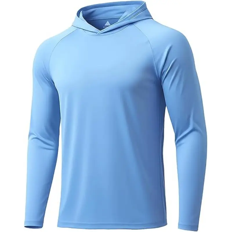Men's Sun Protection Hoodie Shirt Fishing Shirts for Men UPF 50+ Long Sleeve Shirt Lightweight Rash Guard