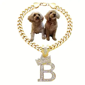 BA Unique Fashion Initial Letter "B" Cuban Chain Necklace for Dogs, Cats Pet Chain Fashion Necklace
