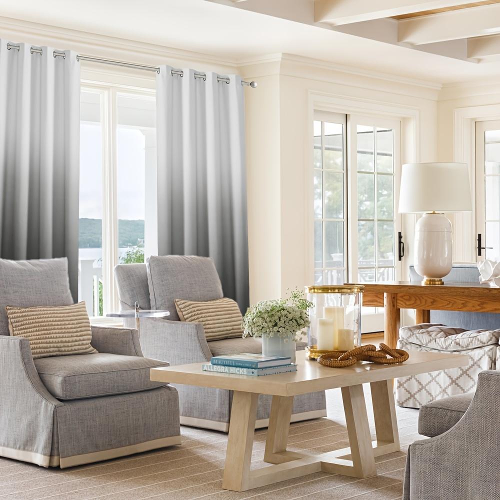 2 Panels Gradient Blackout Curtains, Grommet Thermal Insulated Window Drapes, Noise Reducing Gradient Curtains for Bedroom Living Room, Energy Efficient