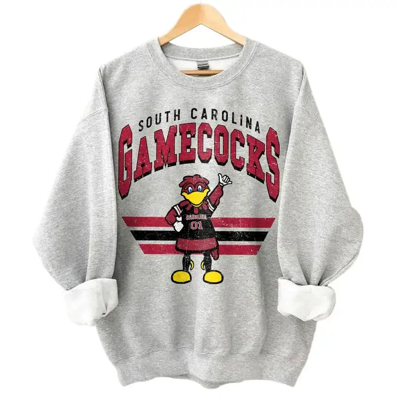 Vintage Sport Team South Carolina Gamecocks With Sweatshirt, Graphic Basketball - Football - Baseball Team Sweatshirt, Gift For Men, Women, Gift For Football Fans