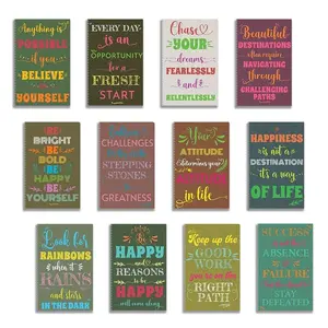 Mini Inspirational Notebooks, 12pcs/set Pocket Journal Notepads, Motivational Bulk Gifts for Women Men Teacher, Fun School Office Supplies, Self Improvement Journal