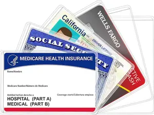 6 Pack New Medicare Card Holder Protector Sleeves，12Mil Clear PVC Waterproof Medical/Credit Card, Business/Social Security Card Protector