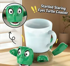 Funny Turtle Coaster, Pop-Up Surprise Turtle Cup Holder, Novelty Desk Decor Gift Fun Desk Accessory for Home Office