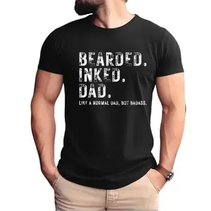 Bearded Inked Dad Shirt, Like A Normal Dad But Badass Shirt, Bearded Dad Definition, Dad Jokes Tee,Grandpa Shirt, Funny Dad TShirt, Husband aperral