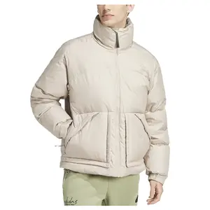 adidas Mens Baffle Jacket Athletic Outerwear Casual - Beige
