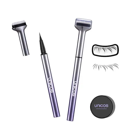 [NEW GEN] Unicos 2-in-1 Eye Makeup Tool - Lower Lash Stamp + 0.5ml Waterproof Eyeliner, Beauty Makeup Accessory with 2.5ml Glycerin, Silica, Compact Design, Easy Application for Natural Lash Look, dealsforyouday
