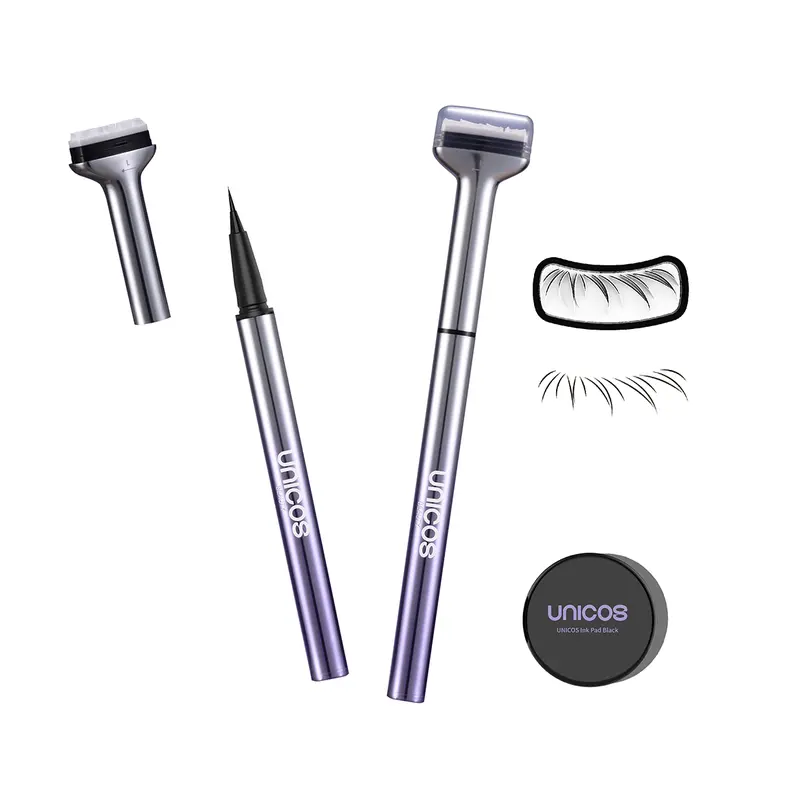 [NEW GEN] Unicos 2-in-1 Eye Makeup Tool - Lower Lash Stamp + 0.5ml Waterproof Eyeliner, Beauty Makeup Accessory with 2.5ml Glycerin, Silica, Compact Design, Easy Application for Natural Lash Look, dealsforyouday