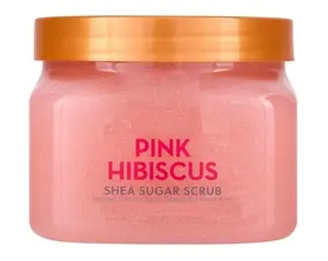 Sugar Scrub Pink Hibiscus 18oz – Exfoliating Body Scrub with Shea Butter for Smooth Glowing Skin Blend Floral