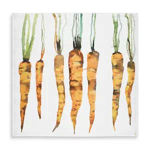 360 stand Square Green Kitchen Tablecloth - 58x58 in, Nature-Inspired Botanical Carrot Print, Household Textile for Home Decoration