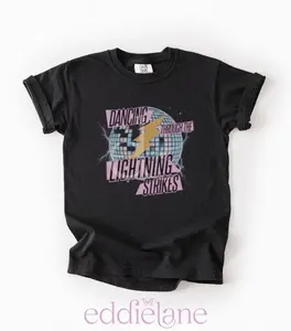 Original Dancing Lightning Strikes Youth Tee Opalite Disco Lightning Tshirt, Showgirl Shirt for Kids