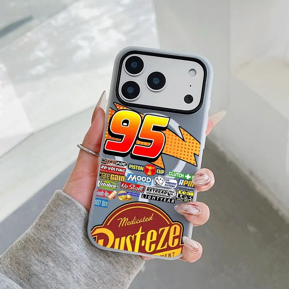 1 piece of Lightning McQueen magnetic phone case, Accessories, 2-in-1 double-layer material, Shockproof, suitable for iPhone 17 Pro Max, compatible with iPhone 7-17 series/X/XS/XR Protective Cover