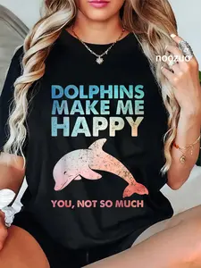 100% Cotton Funny Dolphin Art For Men Women Zoo Dolphin Lover T-Shirt