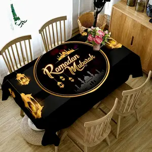 1PC Muslim Ramadan Tablecloth Washable, Table Cover Perfect for Picnics, Camping, Weddings, Birthday Parties, Christmas Restaurants, and Buffets - Protect Your Tabletop with Vintage Style Table Cloth Home Decoration