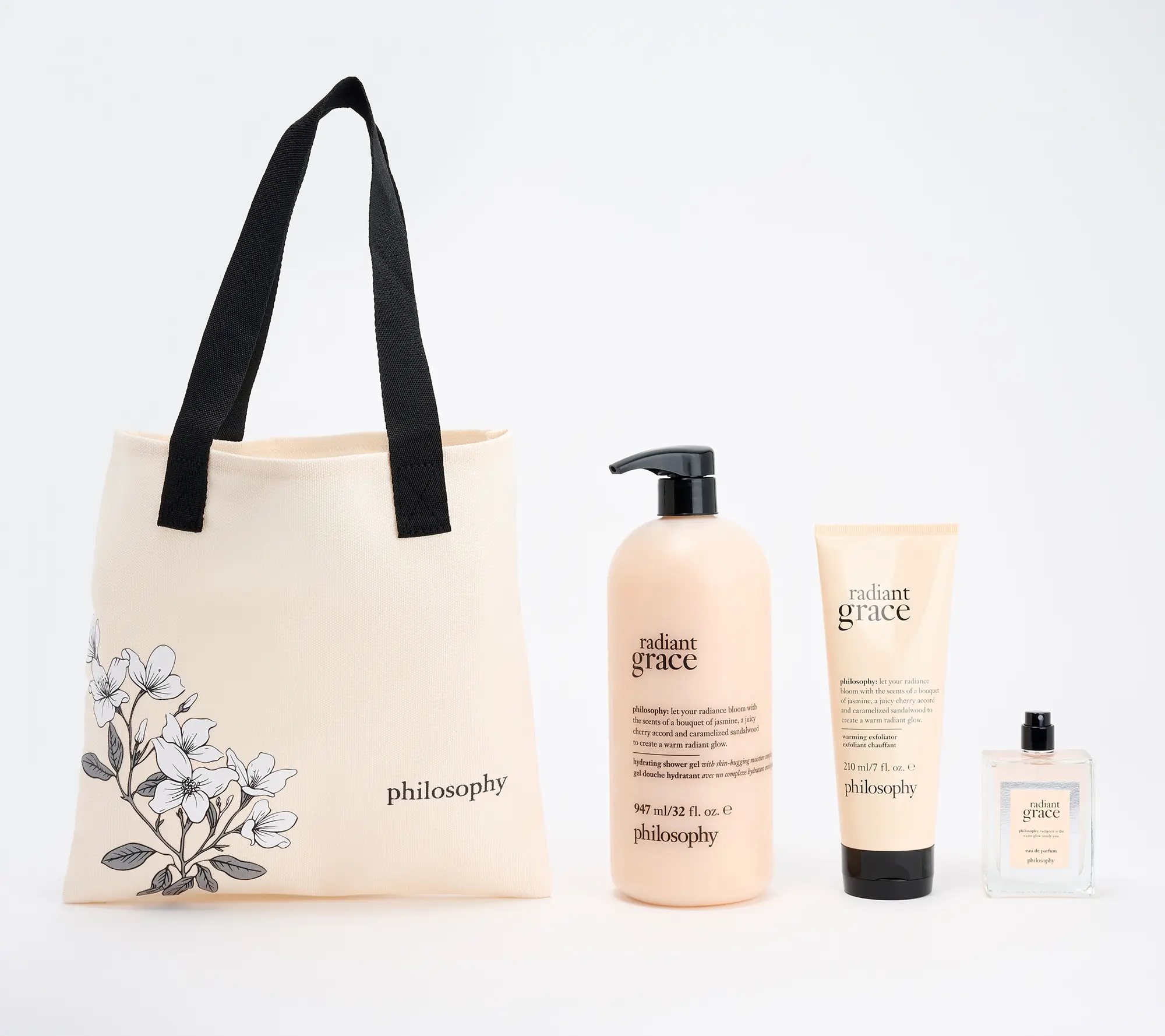 philosophy 3-piece grace fragrance layering set w/ floral tote Body Care Gel philosophy 3-piece grace fragrance layering set w/ floral tote Body Care Gel