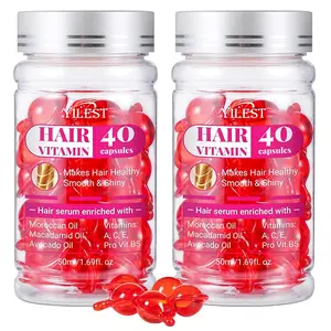 80pcs Hair Care Vitamin Capsules, Dry Damaged Hair Treatment, Make Hair Stronger, Moisturizing Anti-Frizz Hair Oil, Rich in Argan Oil & Nutrients