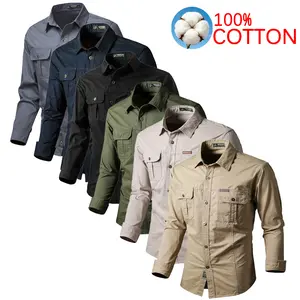 Men’s long-sleeve workwear shirt — versatile outdoor casual top