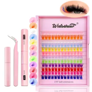 Mixed Length & Style False Eyelashes Kit, 1 Set False Eyelashes Kit with Glue & Remover & Tweezers, Eye Makeup Enhancement Tool, Cosmetic, DIY Eyelash Extensions