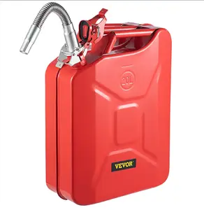 Jerry Fuel Can 5.3 Gallon 20L Portable Red Gas Can with Flexible Spout System Rustproof Heat-resistant Steel Tank for Cars Trucks Equipment