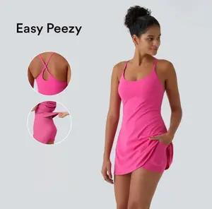 Softlyzero Plush Backless Active Dress-Easy Peezy, Spring Dresses, Dance Dresses For Women