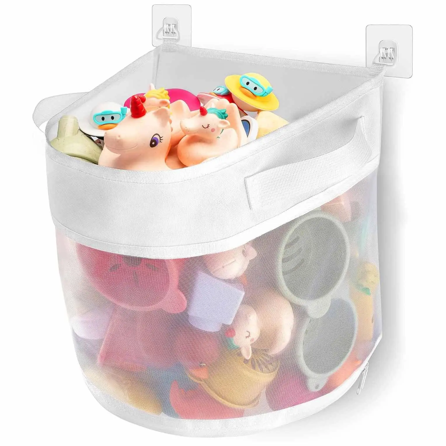 Bath Toy Storage Bag, 1 Count Foldable Bath Toy Pocket, Home Organizer for Bathroom, Net Bag, Pouch Bags
