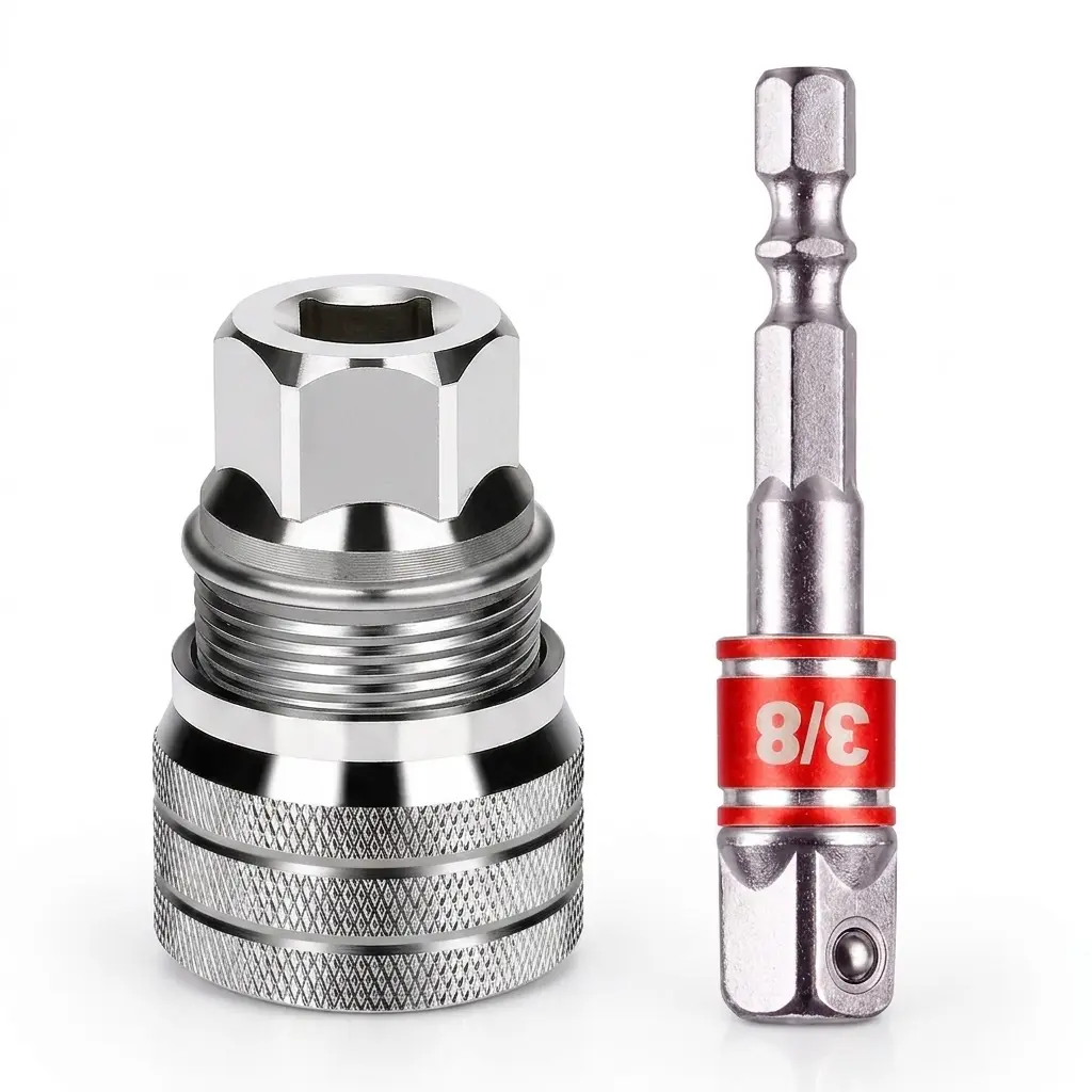 Universal Adjustable Socket Wrench with Adapter, 10-19mm (millimeters) & 3/8"-3/4" Ratchet - 3/8" Drive for Torque Wrench & Electric Drill, Cr-Mo Steel, Balanced Force, Corroded Surfaces, DIY Users, Stuck Bolt Removal