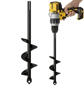 Auger Drill Bit for Planting – 1.6 x 9 Inch - Garden Spiral Hole Drill Planter for Bulb Planting, Bedding Plants, Umbrella Holes - 3/8 Inch Hex Drive Drill