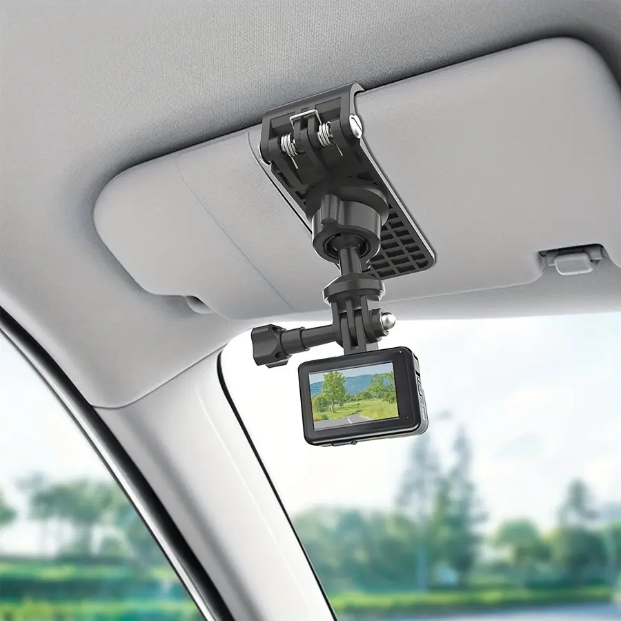 Camera Quick Clip Mount - J Hook Type, ABS Construction, One-Size Fits, Slip-Proof Grip, Universal Ball Socket, Visor Mount Compatible with GoPro Hero 12/11/10/9/8/7/6/5 Black, DJI Osmo Action 3, AKASO & More - Ideal for Recording