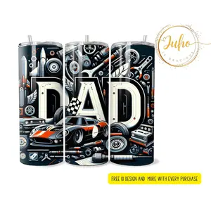20 oz Dad Father's Day Tumbler, Skinny Tumbler Designs, Sublimation Templates, Dad Wrap Tumbler