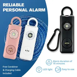 Self Defense Personal Alarm for Women, Children, Elderly 130dB Siren Loud Rechargeable Keychain Alarm with LED Light, Strobe & Key Chain 3 Pop Colors Anti Robbery Call for Help Valentine’s Day gift