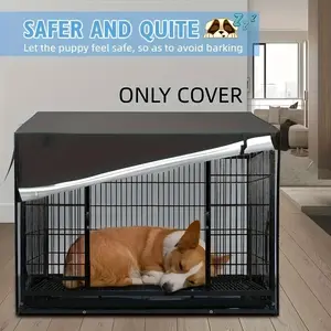 Breathable Dog Crate Cover - Dustproof and Windproof Polyester Fiber, Non-Woven Fabric Weaving, with Mesh Window - For 42/48 inch Dog Crates - Indoor/Outdoor Dog Cage Protector - Perfect Gift for Dog Owners