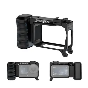 Universal Camera Grip Frame for Dji Osmo Action 6, Quick Release Protective Cover, Cold Shoe Accessory, Ideal for Video Recording