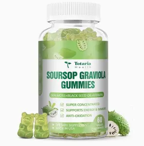 Sugar Free Soursop Oil Graviola Sea Moss Gummies - Support Digestive Sleep Skin Health, Immunity & Antioxidant - Guanabana Fruit with Sea Moss, 150mg Black Seed Oil Organic Non-GMO Vegan