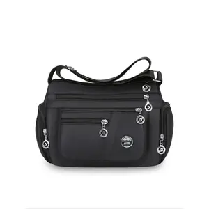 Women's Waterproof Shoulder Bag, Large Capacity Nylon Backpack with Multiple Zipper Pockets, Fashionable Handbag for Daily Use, Casual Lightweight Bag