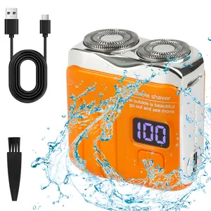 Valentine's Day Gift for Electric Mini Portable Razor R-12 Luggage Electric Shaver USB Rechargeable Waterproof One-Button Long Lasting for Home Travel