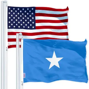 G128 Combo Pack: USA  3x5 Ft 150D Printed Stars & Somalia Flag 3x5 Ft 150D Printed