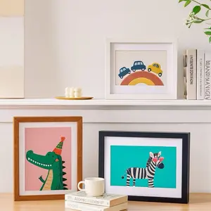 Kids Art Frame | 100% Real Wood | 8x10 Picture Frame | Classroom Decor | Magnetic Wooden Easy Open Art Frame